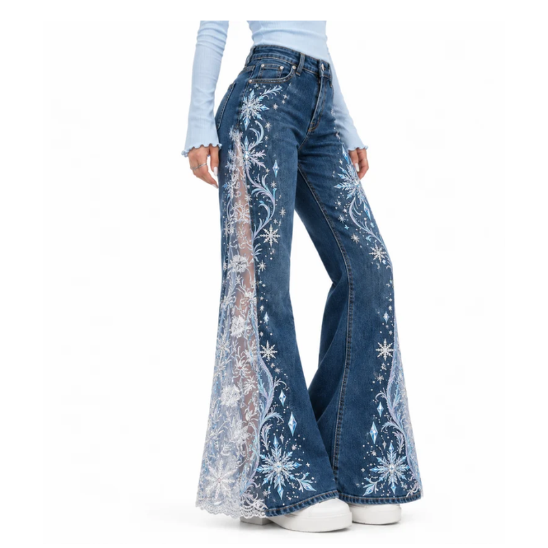 🎀✨ Princess Lace Jeans – Sweet Meets Street Style! 💕