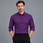Men's Stretch Dress Shirt - Wrinkle-Resistant Long Sleeve Business Casual Button-Down