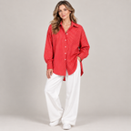Two Looks, One Shirt: Relaxed Striped Button-Down + Free Pearl Waist Clip👚