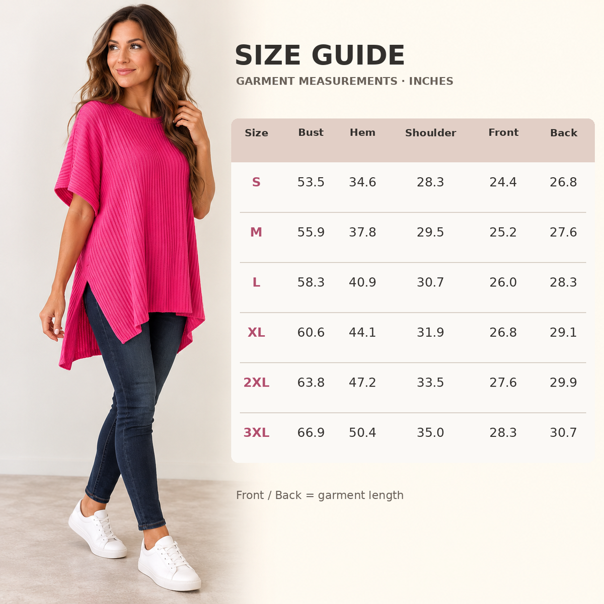 Women’s Ribbed Knit Batwing Top