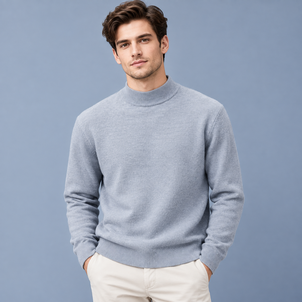 Men’s Classic Mock Neck Knit Sweater