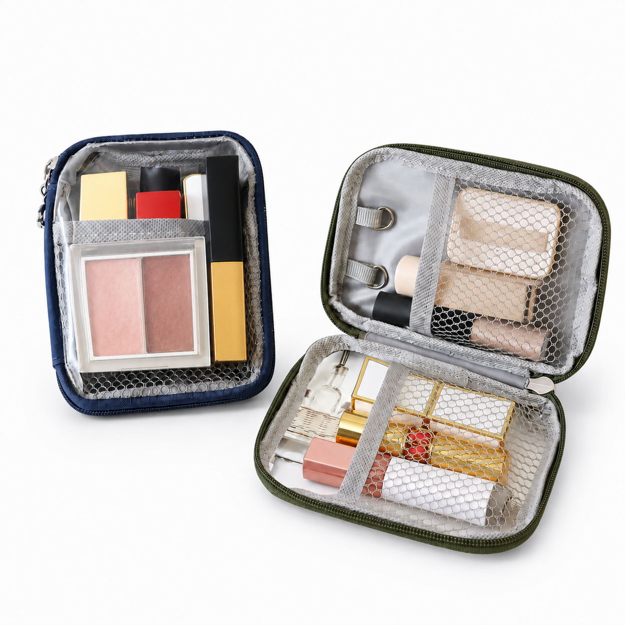 💄2-Pack Mini Makeup Bags with Compartments ✨