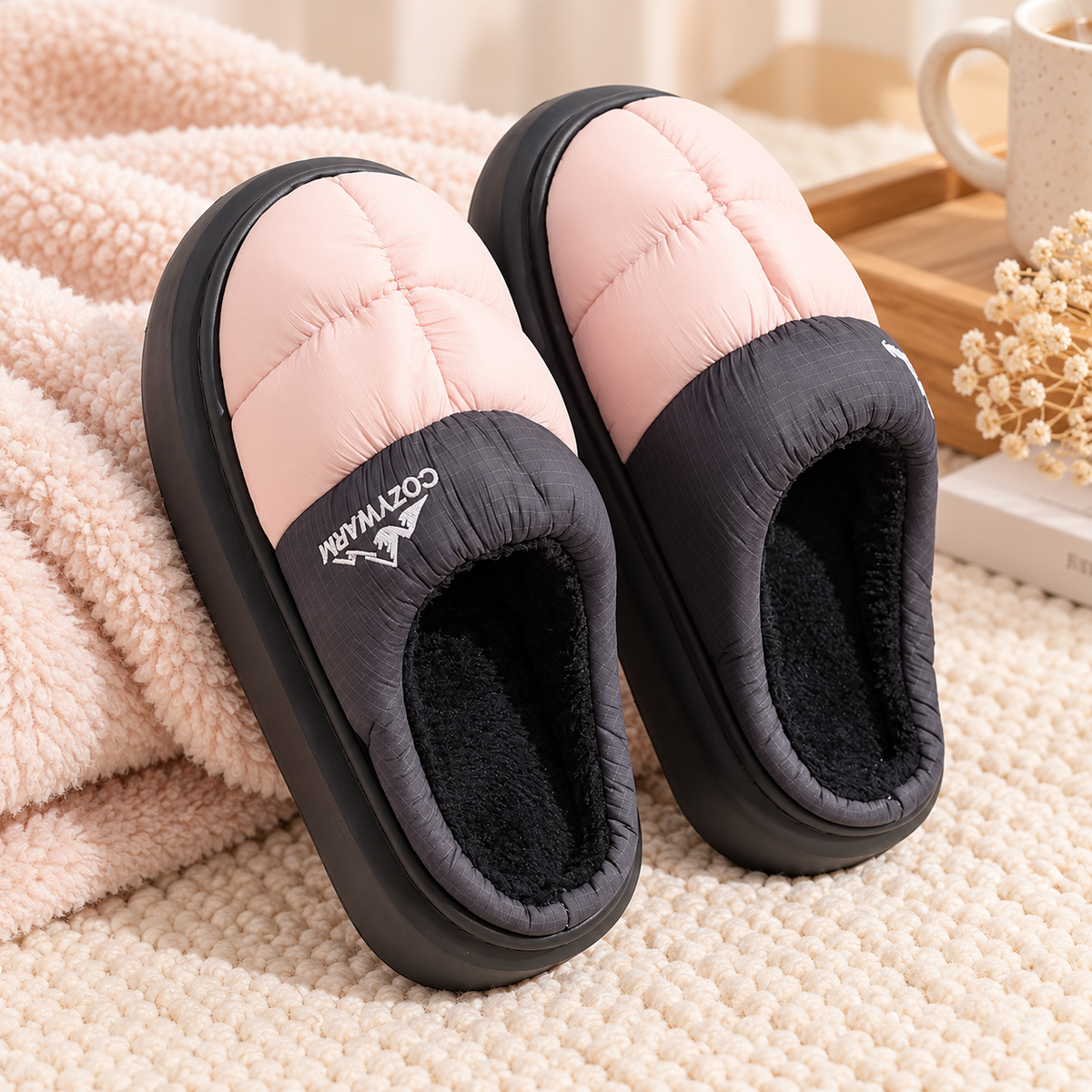 Plush Winter Slippers – Warm Cushioned Indoor Shoes