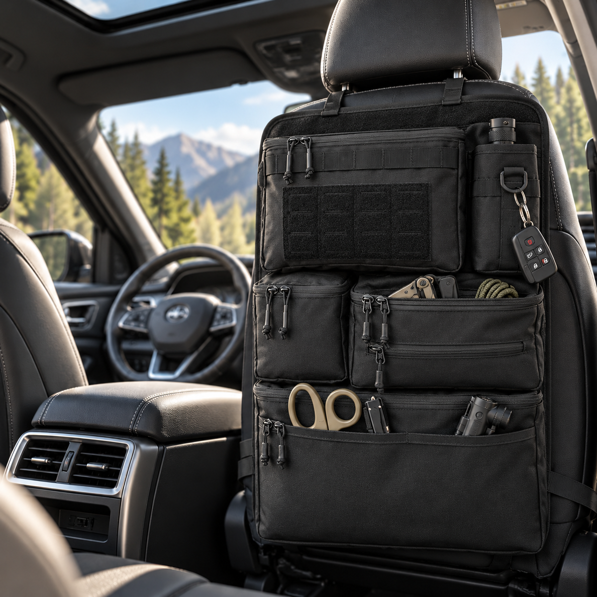 Tactical Car Seat Back Organizer – Multi-Pocket Storage