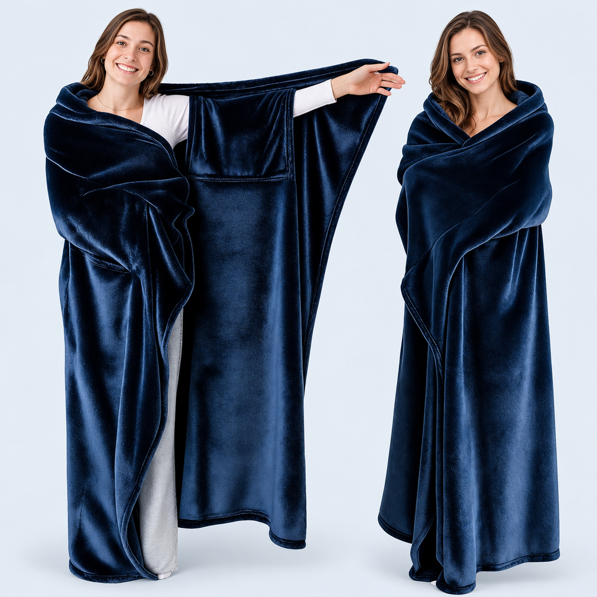 Oversized Wearable Flannel Blanket – Cozy Wrap with Sleeves