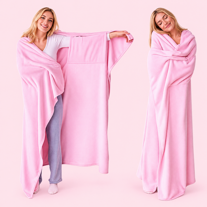 Oversized Wearable Flannel Blanket – Cozy Wrap with Sleeves