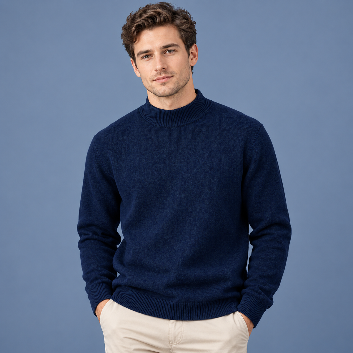 Men’s Classic Mock Neck Knit Sweater