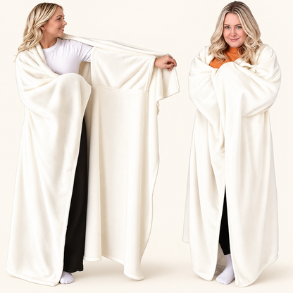 Oversized Wearable Flannel Blanket – Cozy Wrap with Sleeves