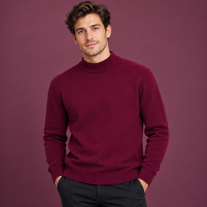 Men’s Classic Mock Neck Knit Sweater