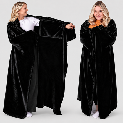Oversized Wearable Flannel Blanket – Cozy Wrap with Sleeves