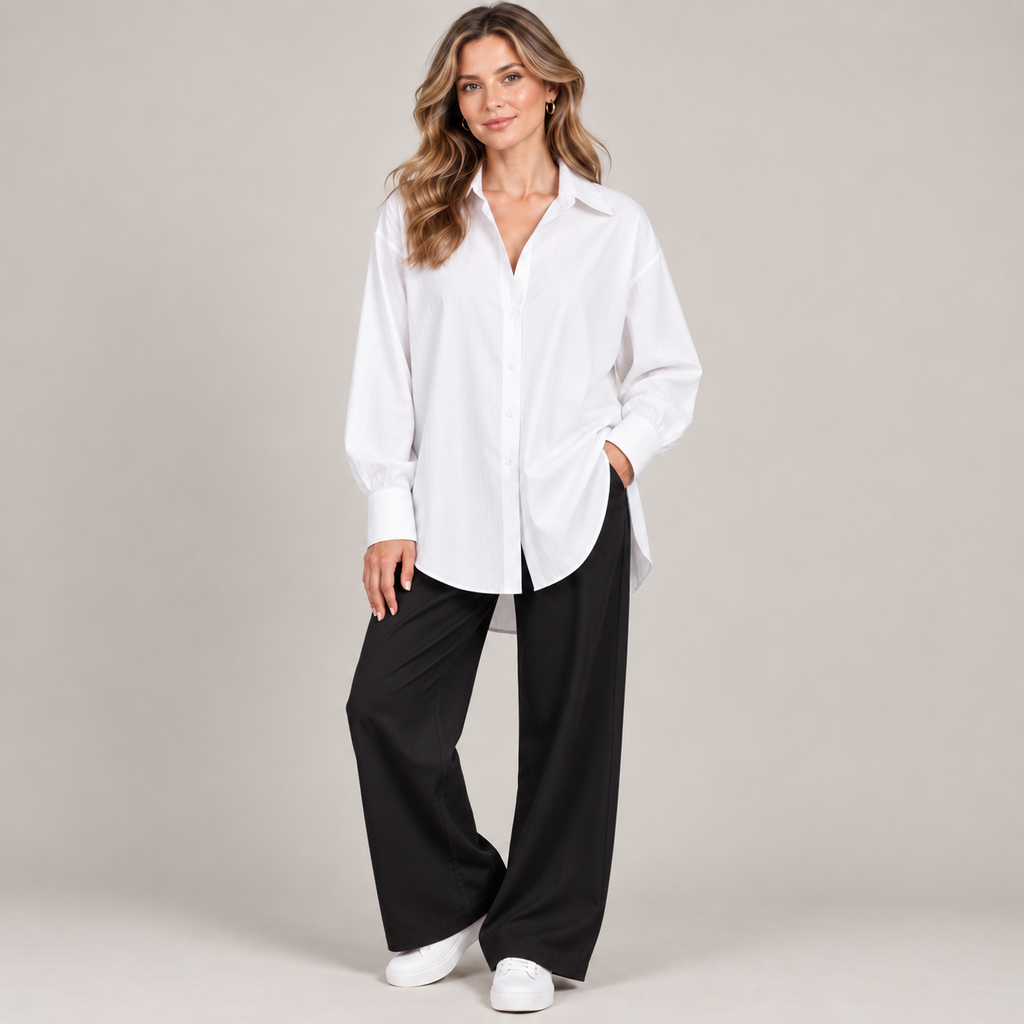 Two Looks, One Shirt: Relaxed Striped Button-Down + Free Pearl Waist Clip👚