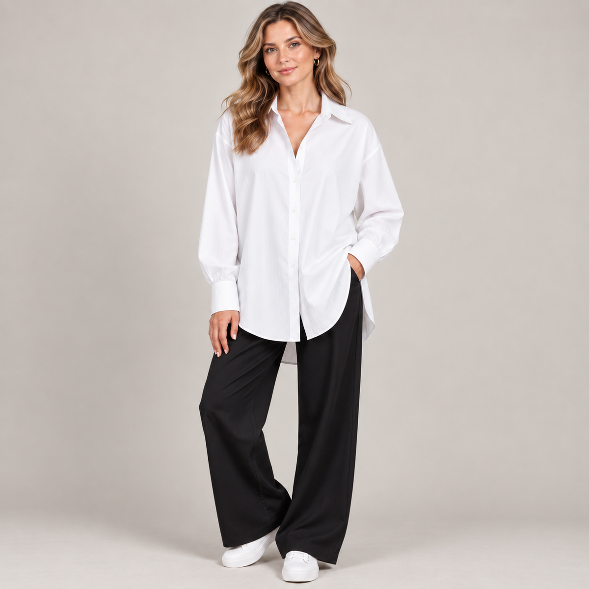 Two Looks, One Shirt: Relaxed Striped Button-Down + Free Pearl Waist Clip👚