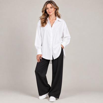 Two Looks, One Shirt: Relaxed Striped Button-Down + Free Pearl Waist Clip👚