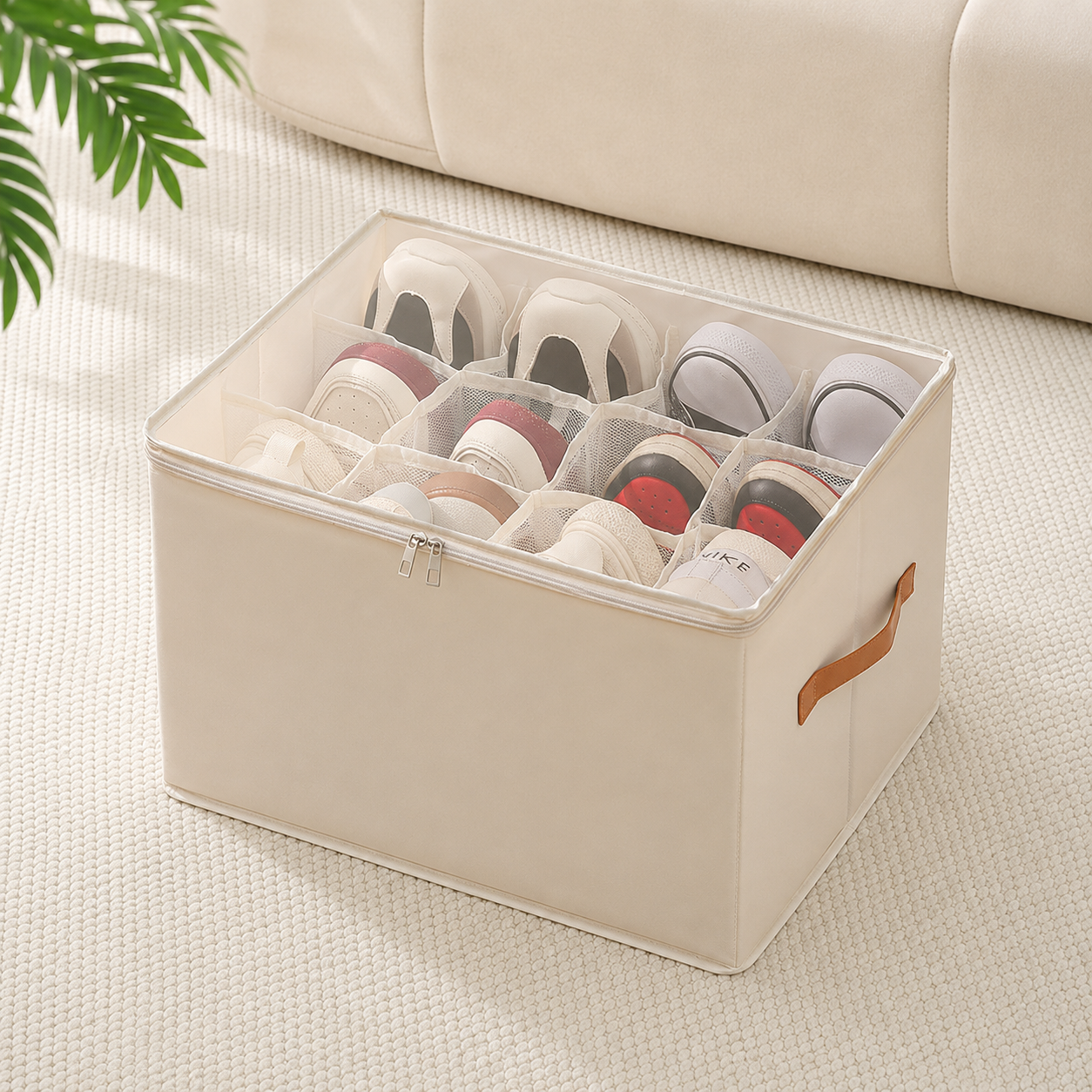 Collapsible Plastic Shoe and Pants Storage Organizer Box