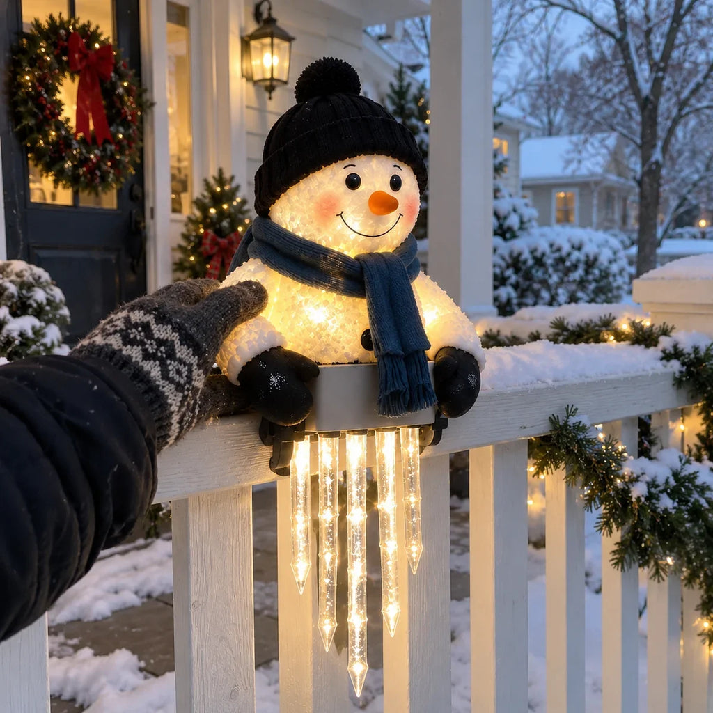 🔥 Today 52% OFF - WinterGlow Snowman Icicle Light Decor