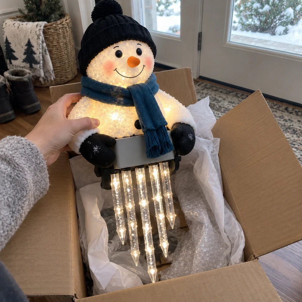 🔥 Today 52% OFF - WinterGlow Snowman Icicle Light Decor
