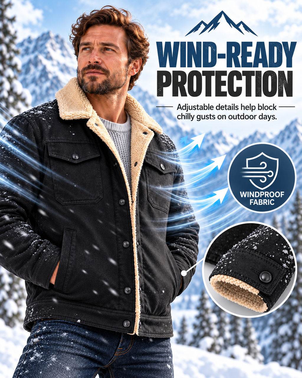 Men's fleece-lined winter truck driver work jacket - warm and cozy, easily handle today's cold.