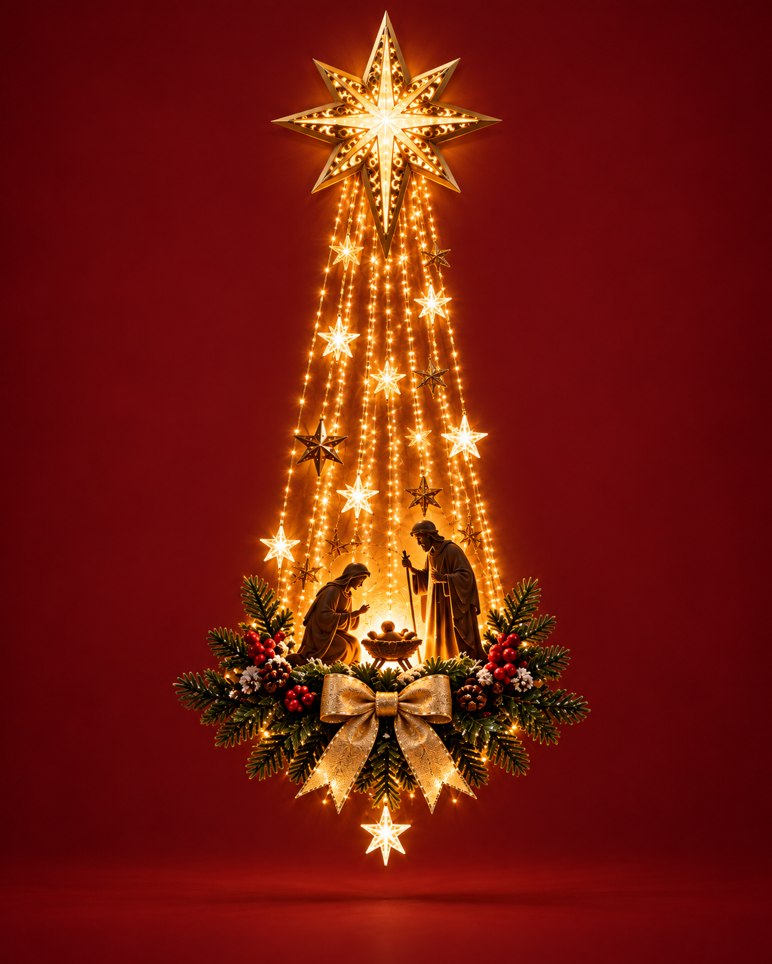 ✝️ Bethlehem Star of Faith – Lighted Nativity Wall Decor