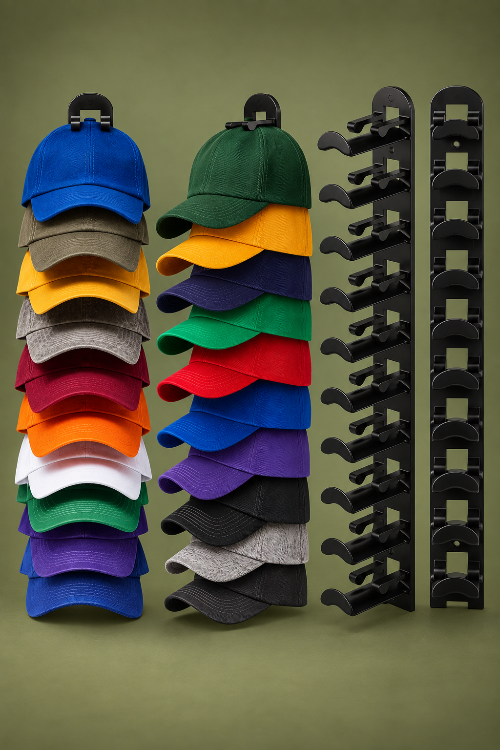 🧢Wall-mounted hat rack – each rack can hold 10 hats🧢No-drill installation
